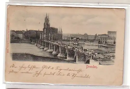 07230 Ak Dresden Vue totale avec pont 1900