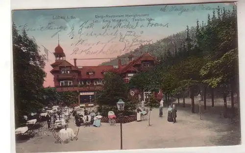 07223 Ak Löbau Berg Restaurant Mielbrunnen 1911