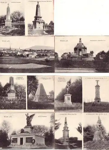 07220/7 Ak Wörth a.S. Monuments guerriers vers 1915