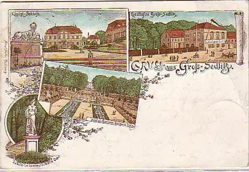 07219 Ak Lithographie Gruss aus Groß Sedlitz 1900