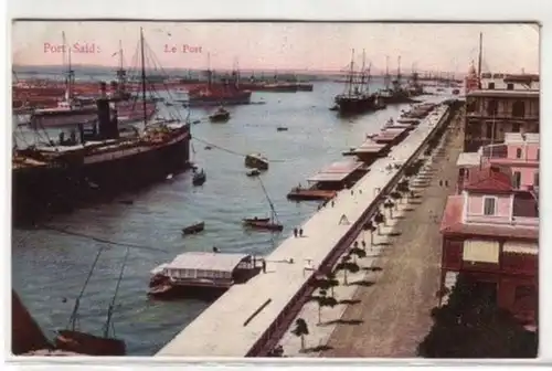 07187 Ak Port Said Egypte Vue du port 1911