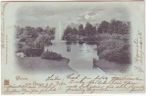 07184 Mondscheinkarte Gruß aus Essen a.d. Ruhr 1898