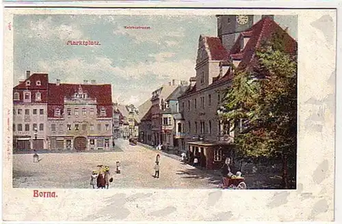 07157 Ak Borna Marktplatz, Reichsstrasse 1907