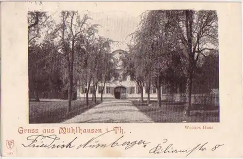 07155 Ak Gruss aus Mühlhausen in Th. Weisses Haus 1898