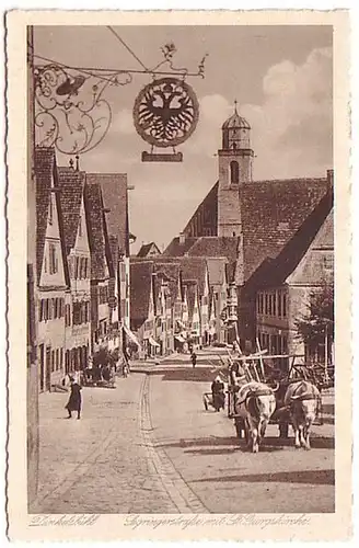 07130 Ak Dinkelsbühl Segringerstrasse mit Kirche um1930