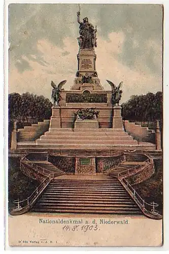 07122 Präge Ak Nationaldenkmal a.d. Niederwald 1903