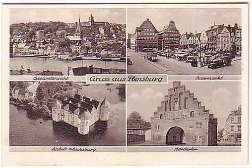 07115 Feldpost Ak Gruss aus Flensburg 1943