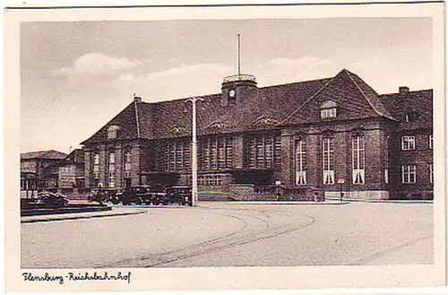 07105 Feldpost Ak Flensburg Reichsbahnhof 1943