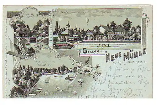 07102 Mondscheinkarte Gruß aus Königs Wusterhausen 1899