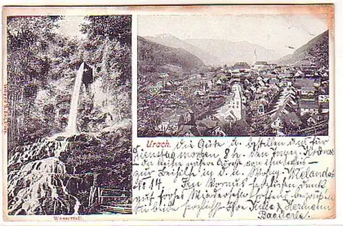 07089 Multi-image Ak Urach cascade, Vue totale 1913