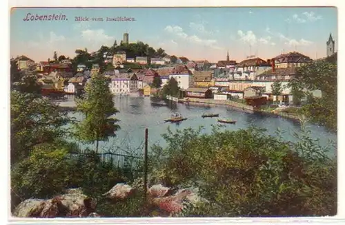 07082 Ak Lobenstein Blick vom Inselfelsen um 1920