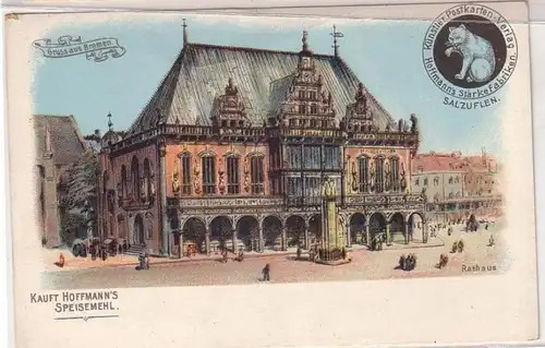 07043 Reklame Hoffmann's Speisemehl Ak Gruß aus Bremen um 1900
