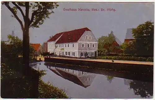 07015 Feldpost Ak Gasthaus Neunitz bei Grimma 1918