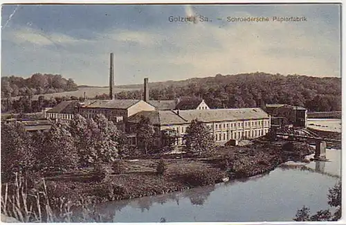 07000 Ak Golzern Sachsen Schroedersche Papierfabrik1917