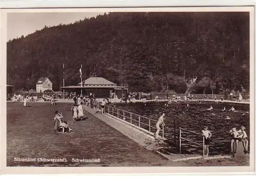 06983 Ak Sitzendorf (Schwarzatal) Schwimmbad um 1940