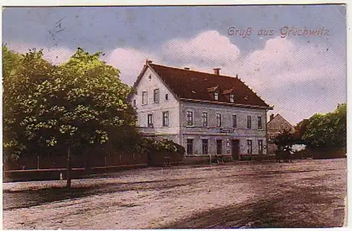 06975 Ak Gruß aus Grechwitz bei Grimma Gasthof um 1910