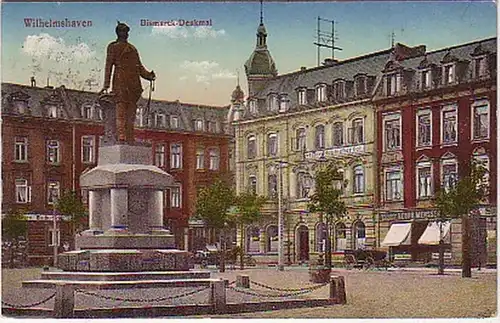 06967 Ak Wilhelmshaven Bismarck Denkmal 1914