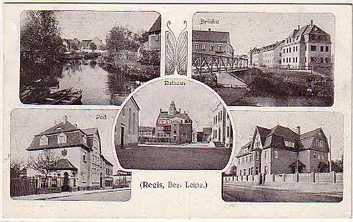 06958 Ak Regis Bez. Leipzig Post, Brücke usw. um 1910