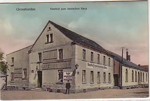 06950 Ak Grossbardau Gasthof à la maison allemande 1912