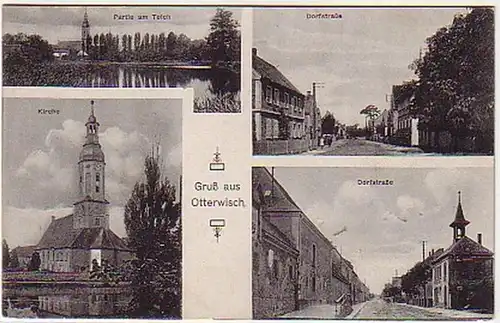 06947 Ak Gruß aus Otterwisch Dorfstraße usw. um 1910