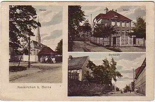 06928 Ak Neukirchen bei Borna Dorfstraße usw. 1932