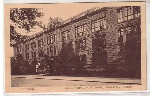 06926 Ak Karlsruhe école de construction hôpital de réserve 1917