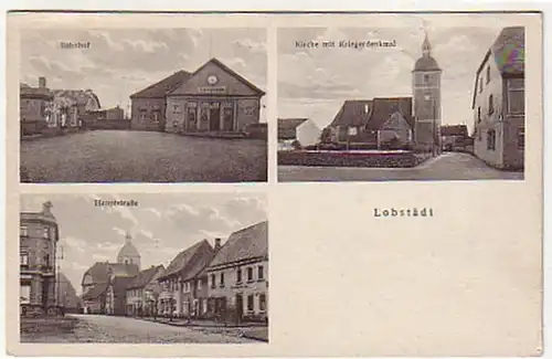06919 Ak Lobstädt Bahnhof & Hauptstraße um 1930