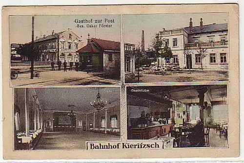 06916 Ak Bahnhof Kieritzsch Gasthof zur Post 1917