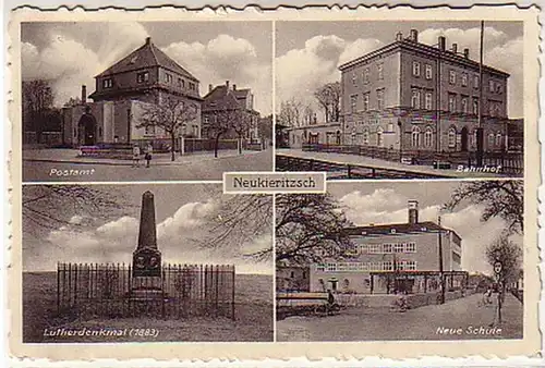 06915 Mehrbild Ak Neukieritzsch Bahnhof usw. um 1930