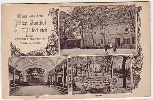 06902 Ak Salutation de l'ancienne auberge à Renitzsch vers 1910