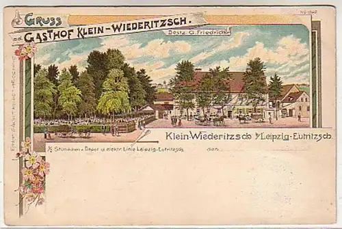 06898 Ak Gruß vom Gasthof Klein Wiederitzsch 1902