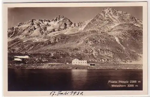 06897 Ak Weisshorn 3088 m Flüela Hospiz 2388m 1930