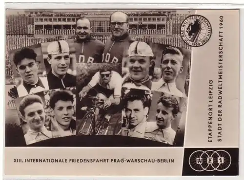 06851 Ak XIII. Internationale Friedensfahrt Etappenort Leipzig 1960