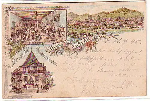 06831 Ak Gruß aus Goslar Mittmanns Hotel 1895