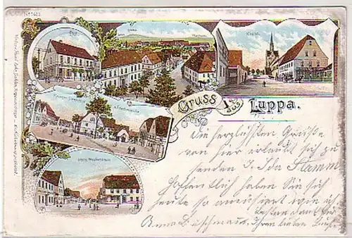 06792 Ak Lithographie Gruß aus Luppa Post usw. 1898