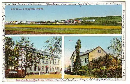 06783 Ak Gruß aus Großsteinberg Gasthof usw. 1916