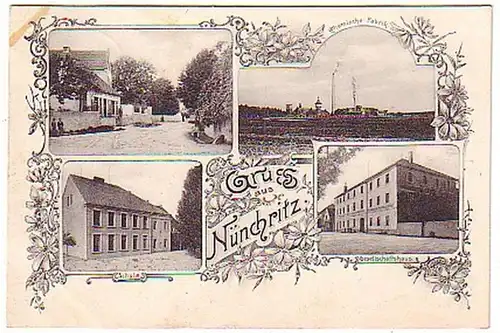 06749 Ak Gruß aus Nünchritz chemische Fabrik usw. 1911