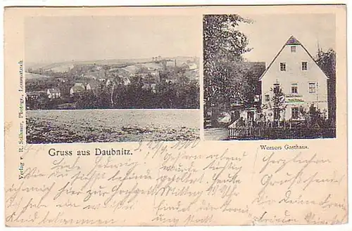 06742 Ak Salutation de Daubnitz Werners auberge 1900