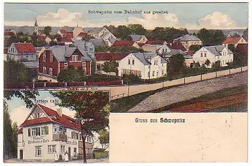 06735 Feldpost Ak Salutation en Schwepnitz Gasthof, etc.1915