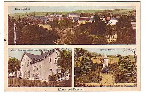 06728 Ak Lübau près de Rabenau Monument aux Guerriers, etc. 1928