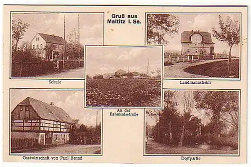 06692 Ak Gruß aus Maltitz in Sachsen Gasthaus usw. 1927