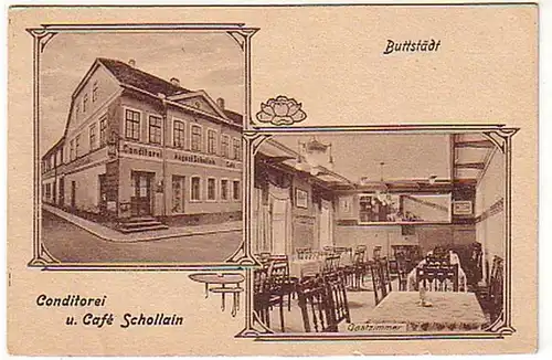06651 Ak Buttstadt Conditorei et Cafe Schollain 1919