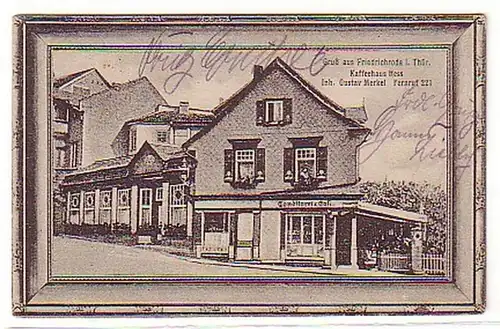 06649 Ak Salutation de Friedrichroda Kaffeehaus Hess 1919
