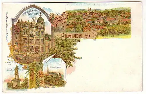 06644 Ak Salutation de Plauen au Vogtland Businesshaus 1900