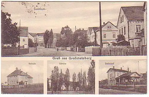 06628 Ak Gruß aus Großsteinberg Bahnhof usw. 1924