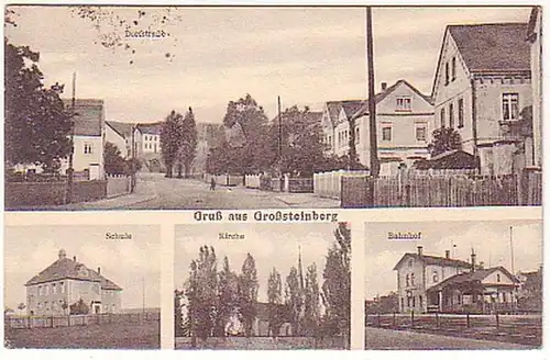 06628 Ak salutation en gare de Grosssteinberg, etc. 1924