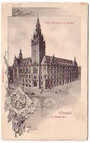 06606 Ak Elberfeld Neues Rathaus und Ratskeller um 1900