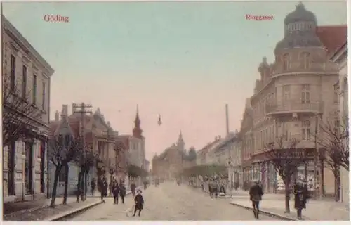 06596 Ak Göding (Hodonin) Südmähren Ringgasse um 1910