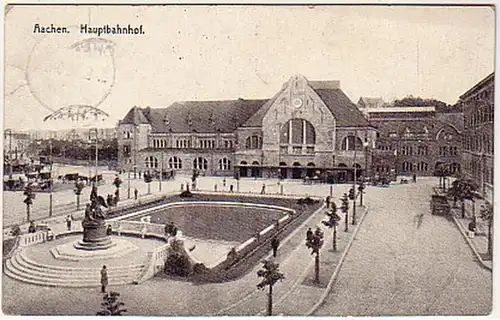 06571 Feldpost Ak Aachen Hauptbahnhof 1914