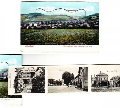 065550 Leporello Ak Meschede Vue totale de la tour de poudre de 1907